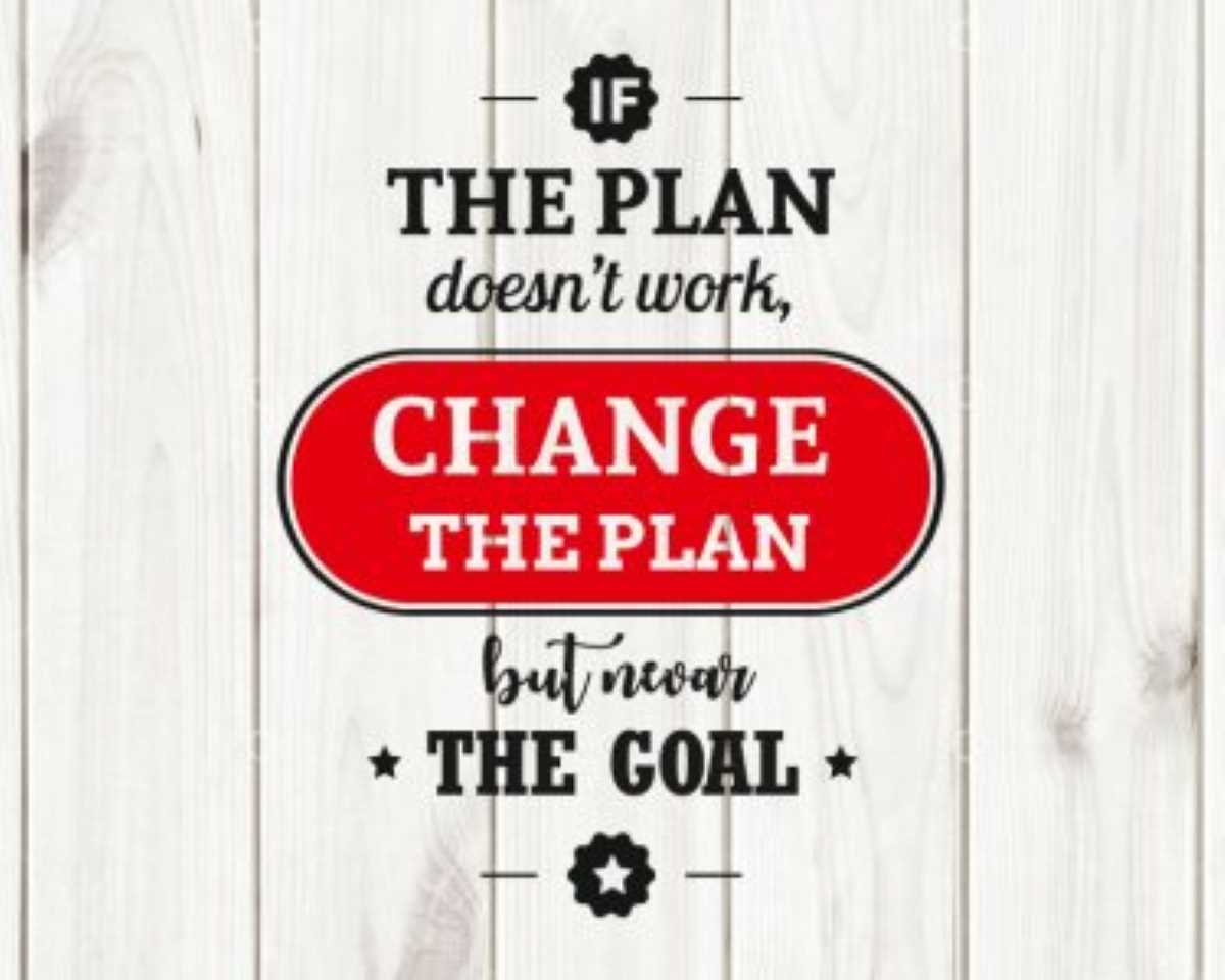 If the plan doesn't work change the plan but never the goal SVG, Inspirational quote, Cut Files, vector, Digital download