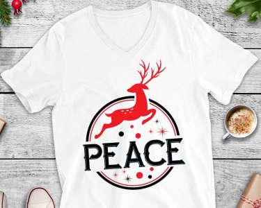 Peace SVG, Reindeer SVG, Merry Christmas SVG, Winter SVG, Modern Holiday, Reindeer Clip Art, Tshirt Design, Decals And Stickers, Cricut Files, Digital Download