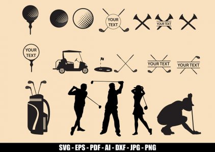 Golf SVG Bundle, Golf Competition SVG, Golf Tournament SVG, Golf Clip Art, Silhouettes, Decals And Stickers, Cricut Files, Instant Download