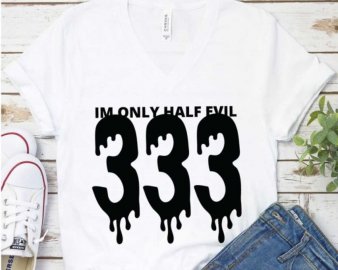 I'm Only Half Evil SVG, Happy Halloween, Gothic Halloween SVG, SVG Files For Silhouette, Decals And Stickers, Cricut Files, Digital Download.