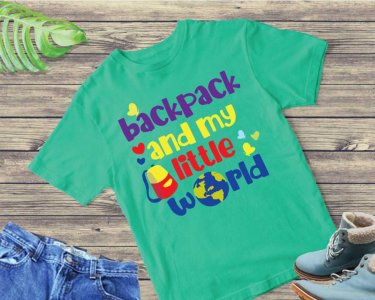 Backpack And My Little World SVG, School SVG, Kindergarten SVG, SVG Files For Silhouette, Decals And Stickers, Cricut Files, Instant Digital Download.