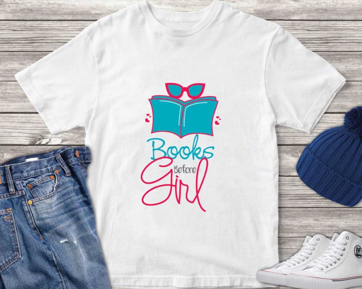 Book Before Girl SVG, Book SVG, Glasses SVG, SVG Files For Silhouette ...