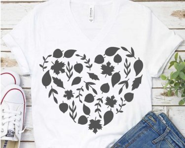 Heart SVG, Autumn SVG, Fall Season, Leaf Clip Art, SVG Files For Silhouette, Decals And Stickers, Cricut Files, Instant Digital Download.
