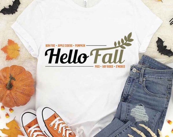 Hello Fall SVG, Autumn SVG, Seasons SVG, Fall SVG, Tshirt Design ...