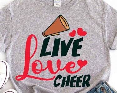 Live Love Cheer SVG, Cheer SVG, Love SVG, Hearts SVG, SVG Files For Silhouette, Decals And Stickers, Cricut Files, Instant Digital Download.