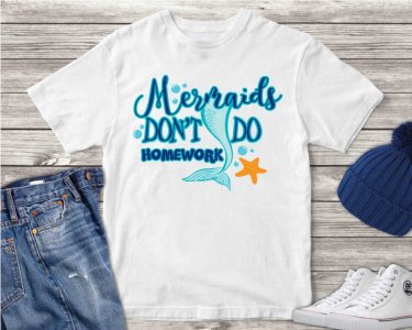Mermaids Don't Do Homework SVG, mermaid SVG, School SVH, SVG Files For Silhouette, Decals And Stickers, Cricut Files, Instant Digital Download.