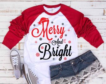 Merry And Bright SVG, Merry Christmas SVG, Winter SVG, Modern Holiday, Cricut Files, Digital Download