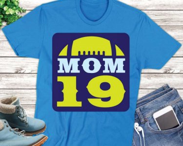 Mom 19 SVG, Football SVG, SVG Files For Silhouette, Decals And Stickers, Cricut Files, Instant Digital Download.
