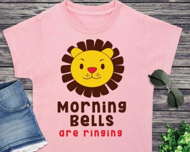 Morning Bells Are Ringing SVG, Kids SVG, Cartoon Lion Clip Art, SVG Files For Silhouette, Decals And Stickers, Cricut Files, Instant Digital Download.