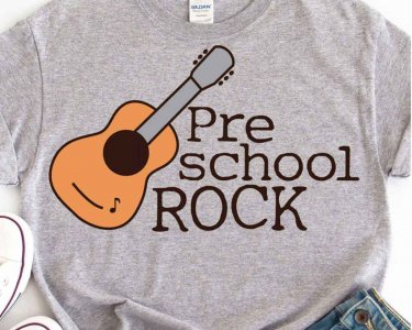 Pre School Rock SVG, Kindergarten SVG, First Day Of School SVG, Guitar Clip Art, SVG Files For Silhouette, Decals And Stickers, Cricut Files, Instant Digital Download.