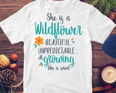 She Is A Wild Flower SVG, Valentines Day SVG, Flower Clip Art, SVG Files For Silhouette, Decals And Stickers, Cricut Files, Instant Digital Download.