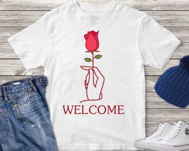 Welcome SVG, Rose SVG, Thanksgiving SVG, Rose Clip Art, SVG Files For Silhouette, Decals And Stickers, Cricut Files, Instant Digital Download.