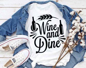 Wine And Dine SVG, Wine SVG, Bottle Clip Art, SVG files for Silhouette/Decals/Stickers and Cricut files, Digital Download.