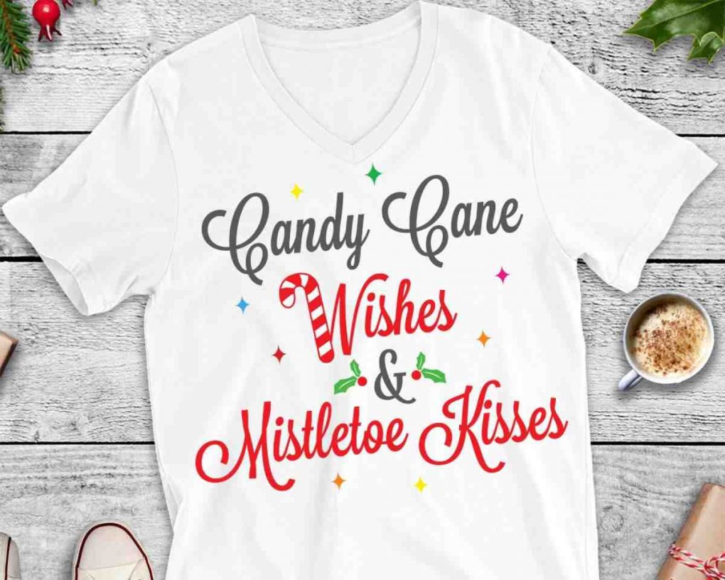 Candy Cane Wishes & Mistletoe Kisses SVG, Merry Christmas SVG, Winter ...
