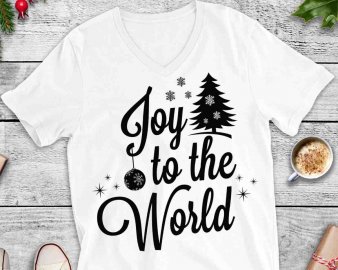 Joy To The World SVG, Merry Christmas SVG, Winter SVG, Holiday SVG, Christmas Tree Clip Art, Cricut Files, Digital Download