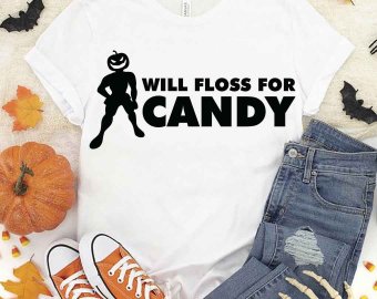 Will Floss For Candy SVG, Happy Halloween, Pumpkin SVG, Cleaning Service, Pumpkin Man Clip Art, Cricut Files, Digital Download