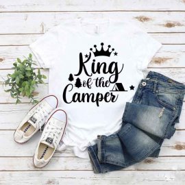King of the camper svg, King of the camper t-shirt svg, King of the camper clip art, Camping clip art, Cricut Files, Decals And Stickers, Instant Download