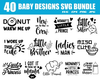 Baby design SVG bundle, New to the crew SVG, I wake up the cute SVG, Baby on board SVG, Cricut Files, Instant Download