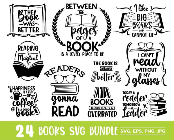 Books SVG Bundle, Book Lover SVG, The Book Was Better SVG, Cricut Files ...