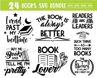 Books SVG Bundle, Book Lover SVG, The Book Was Better SVG, Cricut Files, Instant Download