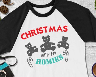 Christmas With My Homies SVG, Christmas SVG, Cricut Files, Silhouette Files, Digital Download