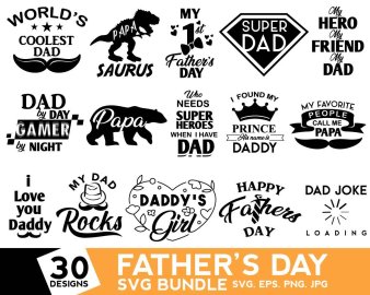 Fathers Day SVG Bundle, Dad's Little Dude SVG, Dad Is My Superhero SVG, Papasaurus SVG, Cricut Files, Instant Download