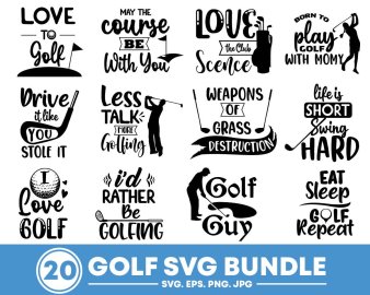 Golf SVG Bundle, Born To Play Golf With Daddy SVG, Let's Par Tee SVG, Cricut Files, Instant Download