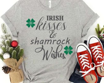 Irish Kisses Shamrock Wishes SVG, Saint Patrick's Day SVG, Holiday SVG, Silhouette Cut Files, Clover Clip Arts, Cricut Files, Digital Download