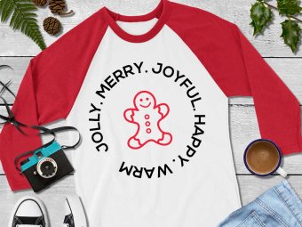 Jolly Merry Joyful Happy Warm SVG, Christmas SVG, Holiday SVG, Cricut Files, Silhouette Files, Digital Download