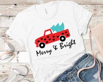 Merry And Bright SVG, Christmas SVG, Holiday SVG, Cricut Files, Silhouette Files, Digital Download