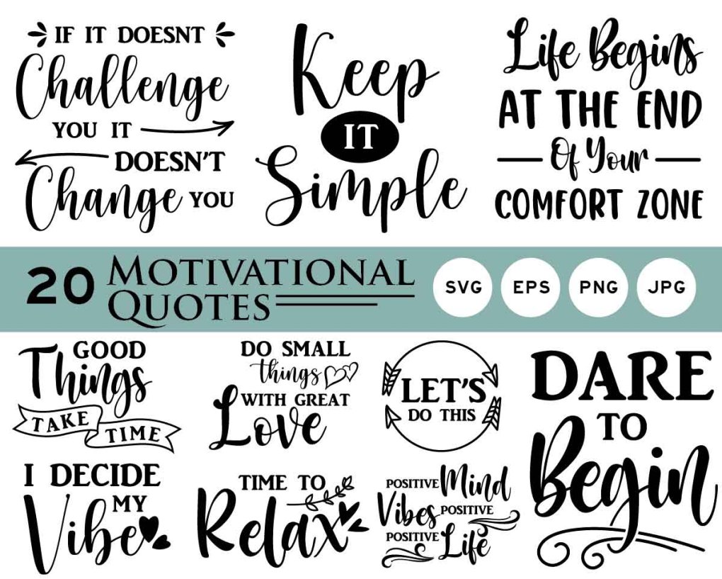 Motivational Quotes SVG Bundle, Good Things Take Time SVG, Let's Do ...