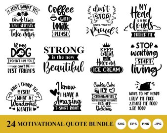 Motivational Quotes SVG Bundle, Stop Waiting Start Living SVG, Do That You Love SVG, Cricut Files, Instant Download
