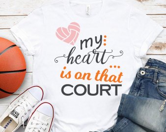 My heart is on that court svg, My heart is on that court clip art, My heart is on that court cut file, Sports SVG, Cricut Files, Digital Download