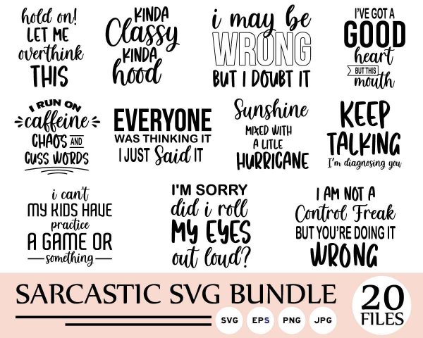 Sarcastic SVG Bundle, I Put The Pro In Procrastinate SVG, Thou Shalt ...