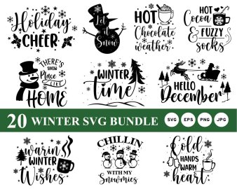 Winter SVG Bundles, Shake Your Flakes SVG, Welcome Winter SVG, Hello Cold Days SVG, Winter Time SVG, Cricut Files, Instant Download