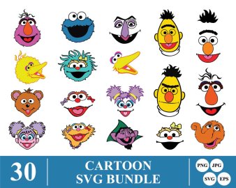 Cartoon SVG Bundle, Cartoon Face SVG Bundle, Cartoon Face Vector Bundle ...