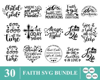 Faith SVG Bundle, Blessed Mama SVG, Wake Pray Slay SVG, Decals And ...