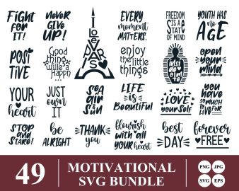 motivational svg bundle, Inspirational Svg Quotes, Decals And Stickers, Cricut Files, Instant Download