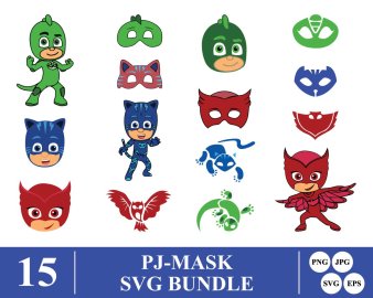 PJ Mask SVG, PJ Geko SVG, Decals And Stickers, Cricut Files, Instant Download