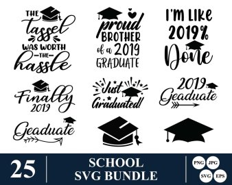 School SVG Bundle, Graduate SVG, Out Pre-k SVG, Out 1st Grade SVG, Just Graduated SVG, Decals And Stickers, Cricut Files, Instant Download