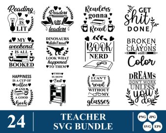 Teacher Svg Book Svg Reading Svg Art & Collectibles Drawing ...