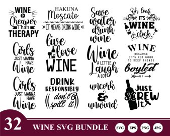 Wine SVG Bundle, Wine A Little Laugh A Lot SVG, They Whine I Wine SVG ...