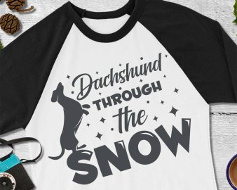 Dachshund through the snow t-shirt svg, Dachshund through the snow t-shirt clip art, Dachshund through the snow t-shirt cut file, Dachshund through the snow t-shirt svg, Cricut Files, Decals And Stickers, Instant Download