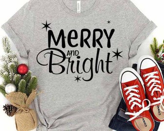 Merry and bright vector, Merry and bright t-shirt png, Christmas svg, Cricut christmas Files