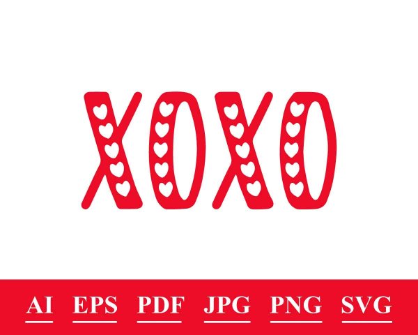 Xoxo Hearts svg, Xoxo Hearts vector, Xoxo Hearts Cricut file, Xoxo ...