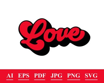 Love svg, Love clip art, Love cut file, Love valentine svg, love Cricut Files, Decals And Stickers, Instant Download