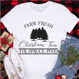 Farm fresh christmas trees fir spruce pine SVG, Christmas SVG, SVG Files, Cricut file, Silhouette Studio files