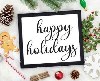 Happy Holidays SVG, Holiday SVG, Winter SVG, Christmas SVG, T Shirt and Decal Print On, Typography Design, AI, SVG, PNG, JPG, DXF, Cricut files and Silhouette Studio files