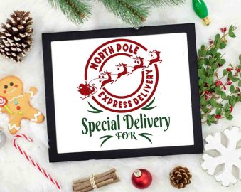 North pole express delivery special delivery for SVG, Christmas SVG, SVG Files, Cricut file, Silhouette Studio files