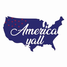 4th Of July America Yall Map Vector, 4th Of July Vector, Independence Day SVG, Cricut Files, Instant Download